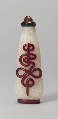 Snuff Bottle with Stylized Characters, Qing dynasty (1644-1911), 1750-1850. Creator: Unknown
