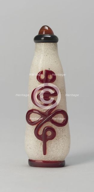 Snuff Bottle with Stylized Characters, Qing dynasty (1644-1911), 1750-1850. Creator: Unknown.