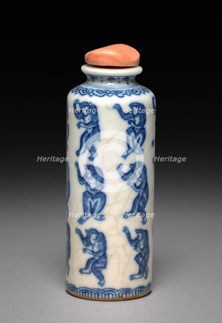 Snuff Bottle with Stopper, 1723-1735. Creator: Unknown.