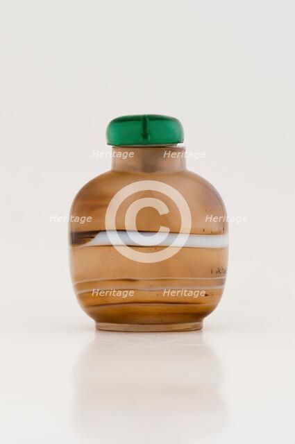 Snuff bottle with stopper, 19th century. Creator: Unknown.