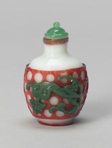 Snuff Bottle with the Mythical Creature "Qilin", Qing dynasty (1644-1911), 1800-1870. Creator: Unknown
