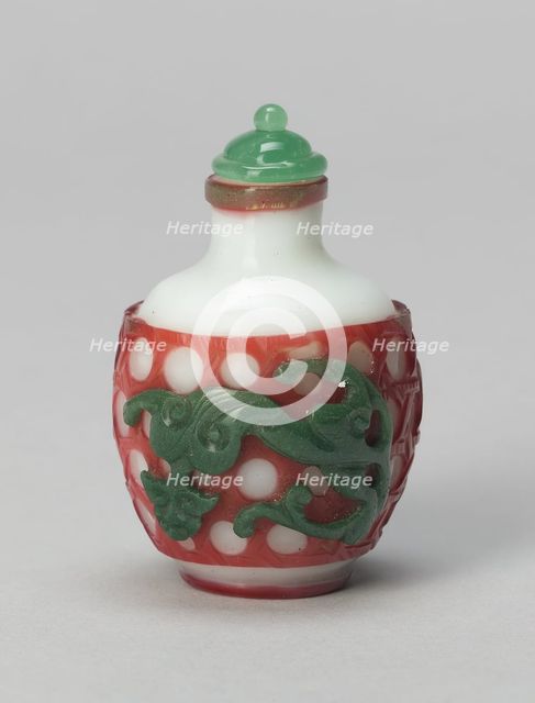Snuff Bottle with the Mythical Creature "Qilin", Qing dynasty (1644-1911), 1800-1870. Creator: Unknown.