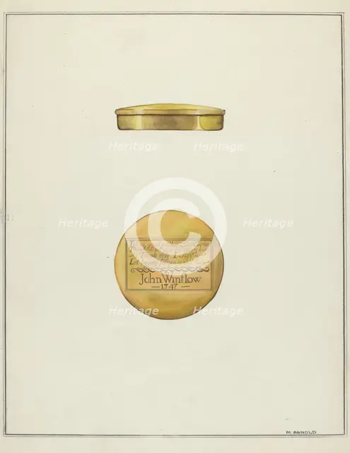 Snuff Box, c. 1936. Creator: Madeline Arnold.