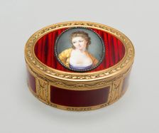 Snuff Box: Portrait of Duchess of Marlborough, Paris, c. 1775. Creator: Nicolas André Courtois