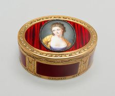 Snuff Box: Portrait of Duchess of Marlborough, Paris, c. 1775. Creator: Nicolas André Courtois