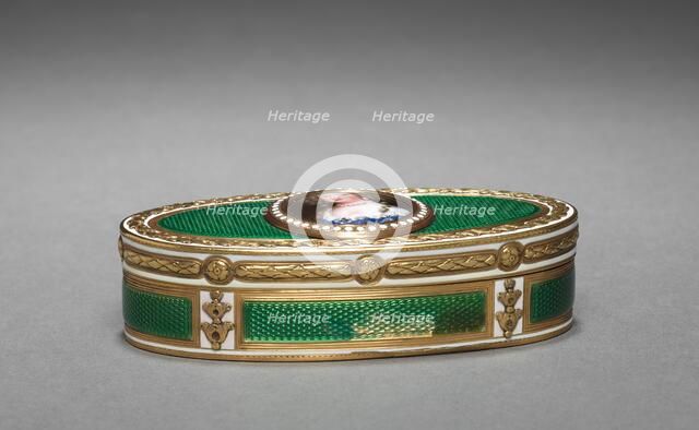 Snuff Box (Tabatière) with Portrait of Marie-Thérèse of Austria, miniature, c1676; box, 1775-1776. Creator: Jean Petitot (Swiss, 1607-1691); Charles Le Bastier (French).