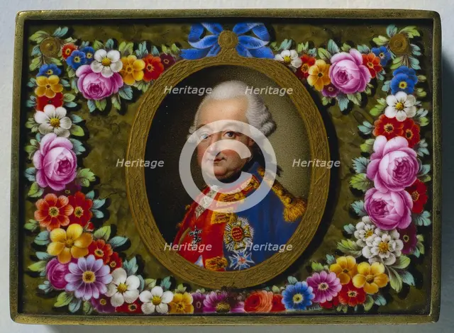 Snuff Box with Portrait of Charles I, Duke of Brunswick, c. 1770. Creator: Fürstenberg Porcelain Factory (German).
