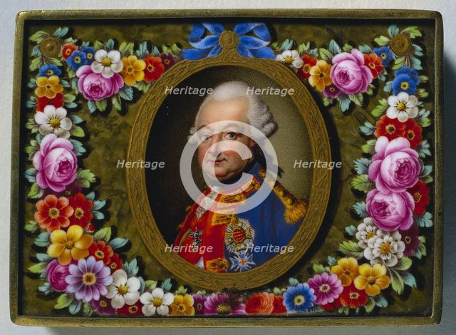 Snuff Box with Portrait of Charles I, Duke of Brunswick, c. 1770. Creator: Fürstenberg Porcelain Factory (German).