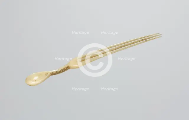Snuff Spoon/Comb, late 1800s. Creator: Unknown.