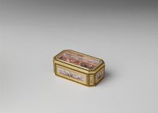 Snuffbox with theatrical scenes of a rope dancer and a puppet show, 1778-79. Creator: Joseph Etienne Blerzy