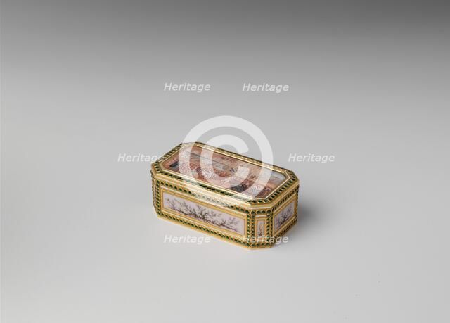 Snuffbox with theatrical scenes of a rope dancer and a puppet show, 1778-79. Creator: Joseph Etienne Blerzy.