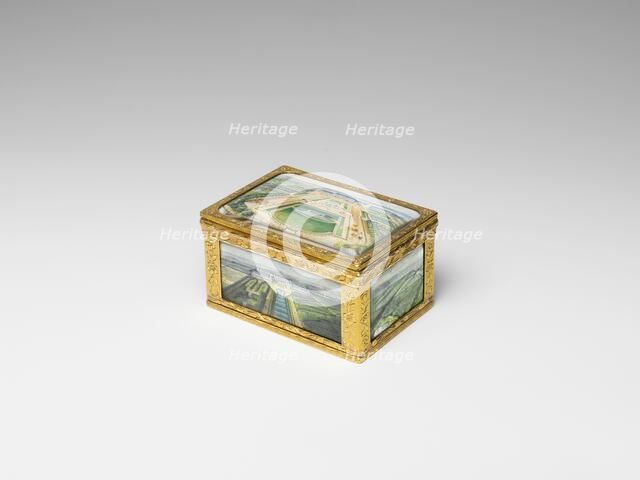Snuffbox with views at the château of Chanteloup, 1748/49, miniatures 1767. Creator: Pierre-François Delafons.
