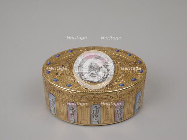 Snuffbox with grisaille decoration of Cupid and Venus, ca. 1766. Creators: Jean-Baptiste Carnay, Jean-François Defer.