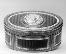 Snuffbox with grisaille miniature of scene from Don Quixote, 1774-75. Creator: Joseph Etienne Blerzy