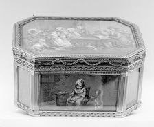 Snuffbox with household scenes, 1769-70. Creator: Jean-Joseph Barrière