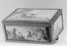 Snuffbox with hunting scenes, 1768-69. Creator: J.D.