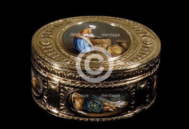 Snuffbox with kitchen scenes, 18th century (?). Creator: Unknown.