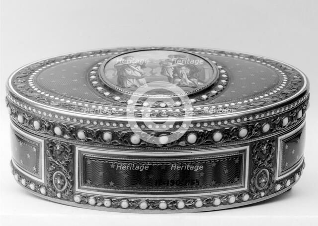 Snuffbox with miniature depicting a classical subject, 1784-85. Creator: Joseph Etienne Blerzy.