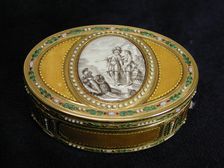 Snuffbox with miniature depicting departure of Telemachus from Egypt, 1780-81. Creator: Charles Ouizille