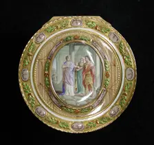 Snuffbox with miniature depicting the return of Theseus, 1781. Creator: Barthelemy Pillieux