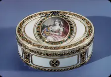 Snuffbox with miniature of a mother nursing a child, 1775-76. Creator: Joseph Etienne Blerzy