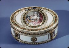Snuffbox with miniature of a mother nursing a child, 1775-76. Creator: Joseph Etienne Blerzy