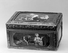 Snuffbox with miniatures representing domestic scenes and still-life subjects, 18th-19th century. Creator: Mathieu Coiny fils
