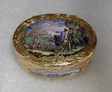 Snuffbox with military scenes, ca. 1770. Creator: I.I.H.