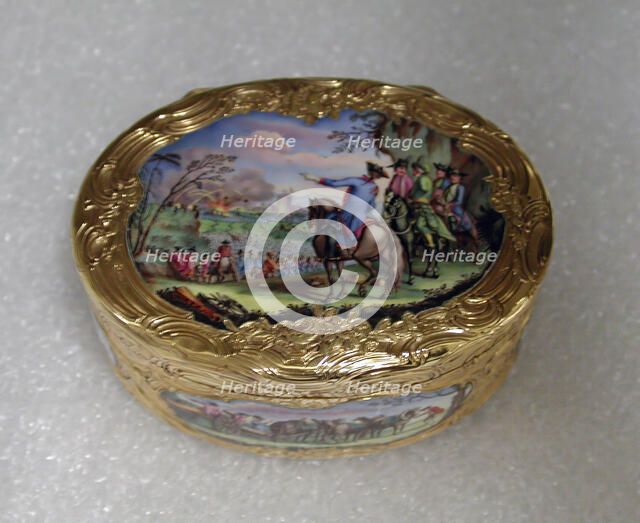 Snuffbox with military scenes, ca. 1770. Creator: I.I.H..