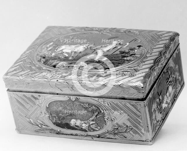 Snuffbox with pastoral scenes, 1750. Creator: Jean Ducrollay.