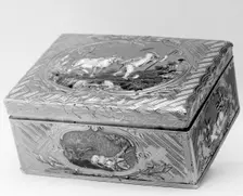 Snuffbox with pastoral scenes, 1750. Creator: Jean Ducrollay
