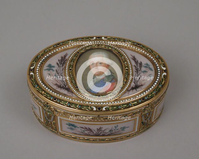Snuffbox with portrait of a man, probably Prinz Karl von Sachsen (1733-1796), 1778-79. Creator: Jean-Joseph Barrière.
