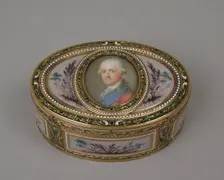 Snuffbox with portrait of a man, probably Prinz Karl von Sachsen (1733-1796), 1778-79. Creator: Jean-Joseph Barrière