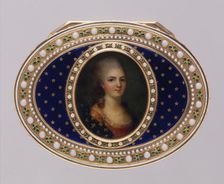 Snuffbox with portrait of a member of the French royal family, probably a daughter of Louis XV, 1783 Creator: Joseph Etienne Blerzy