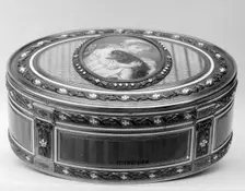 Snuffbox with portrait of a child holding a dog, 1782-83. Creator: David Lhonorey