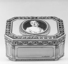 Snuffbox with portrait of a woman, 1776-77. Creator: Joseph Etienne Blerzy
