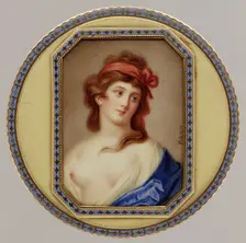 Snuffbox with portrait of a woman, ca. 1820. Creator: Christian Kanz