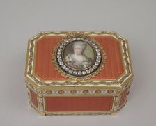 Snuffbox with portrait of Catherine II (1729-1796), Empress of Russia, 1774-75, miniature ca. 1786. Creator: Joseph Etienne Blerzy