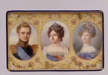 Snuffbox with portraits of Empress Maria Feodorovna, her Son and daughter-in-law, ca. 1823. Creator: Anthelme-François Lagrenée