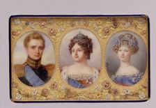 Snuffbox with portraits of Empress Maria Feodorovna, her Son and daughter-in-law, ca. 1823. Creator: Anthelme-François Lagrenée