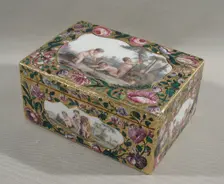 Snuffbox with scenes of children in pastoral settings, 1752-53. Creator: Jean François Breton