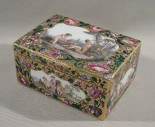 Snuffbox with scenes of children in pastoral settings, 1752-53. Creator: Jean François Breton