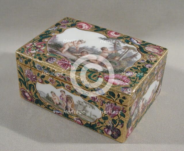 Snuffbox with scenes of children in pastoral settings, 1752-53. Creator: Jean François Breton.