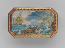 Snuffbox with six maritime scenes, 1770-71. Creator: Dominique-François Poitreau