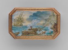 Snuffbox with six maritime scenes, 1770-71. Creator: Dominique-François Poitreau