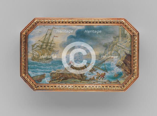 Snuffbox with six maritime scenes, 1770-71. Creator: Dominique-François Poitreau.