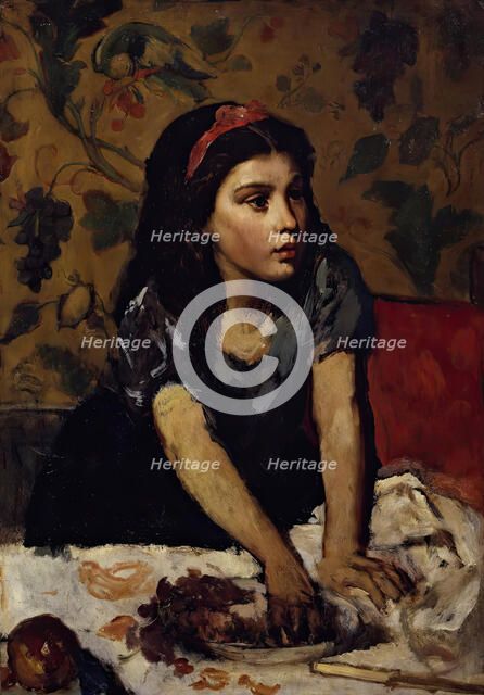 Snacking girl, (1882?). Creator: Anton Romako.