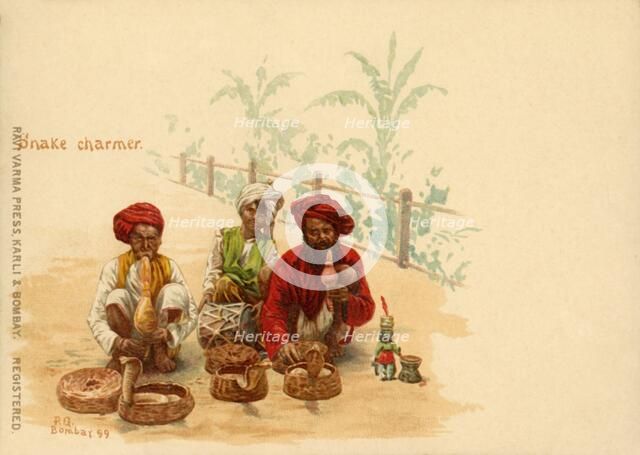 'Snake Charmer', 1899.  Creator: Raja Ravi Varma.