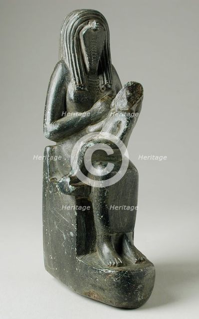 Snake Goddess Nursing Hypocrytes, Late Period (724-333 BCE) (possibly modern). Creator: Unknown.