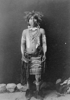 Snake dancer in costume, c1900. Creator: Edward Sheriff Curtis